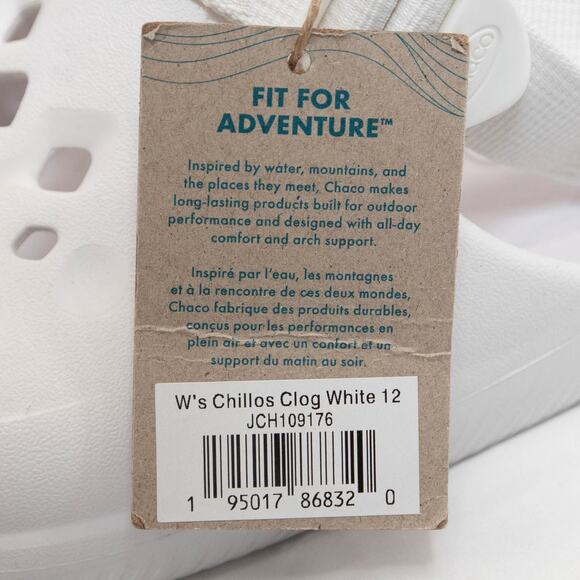 Chaco Summer White Chillos Clog Shoes Size 12 - Picture 6 of 10